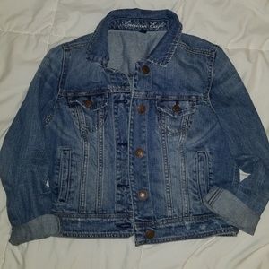 American eagle crop jean jacket